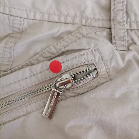 Michael Michael Kors Womens Beige Zipped Pocket Tapered Leg Capri Pant Size 8 - Picture 5 of 8